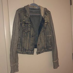Jean/ sweater sleeve hoodie jacket
